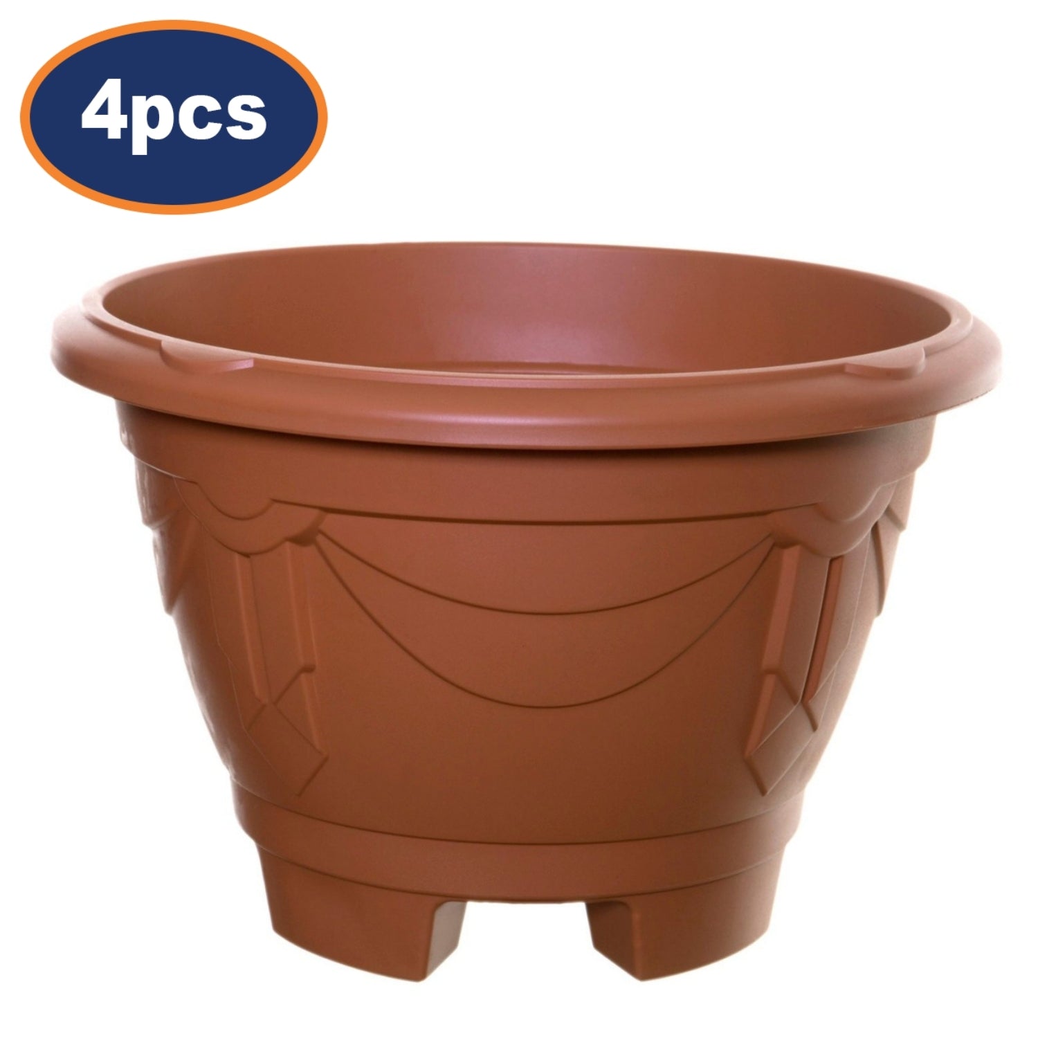 4Pcs 26cm Terracotta Venetian Round Planter