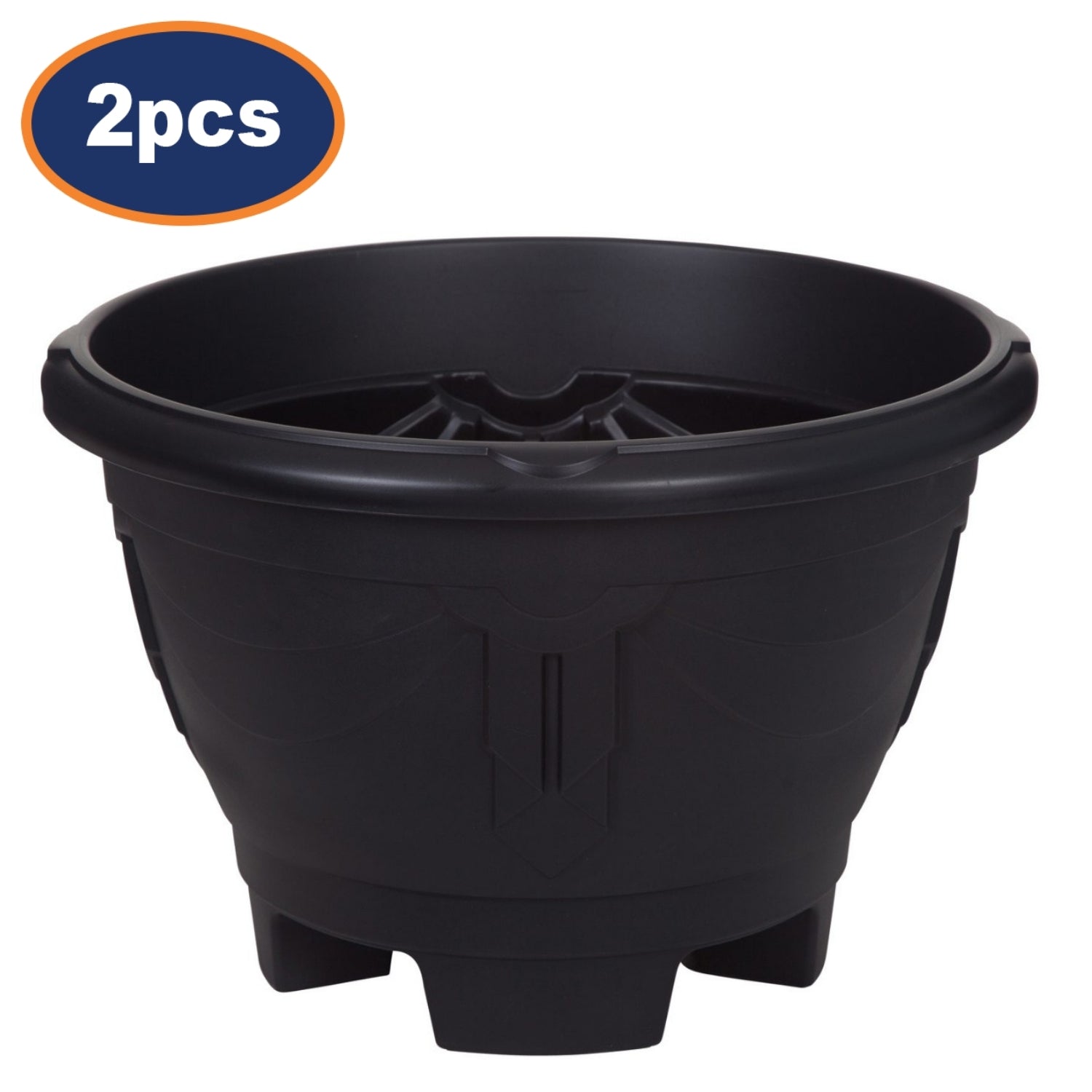 2Pcs 26cm Black Venetian Round Planter