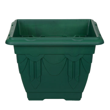 38cm Green Plastic Venetian Flower Pot Square Planter