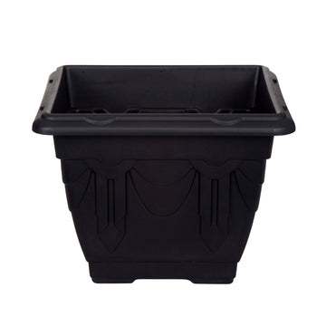 38cm Black Plastic Venetian Flower Pot Square Planter