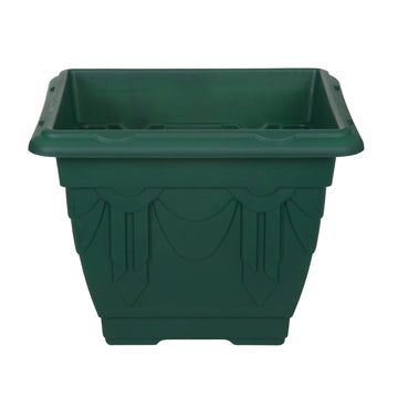 22cm Venetian Square Planter Forest Green