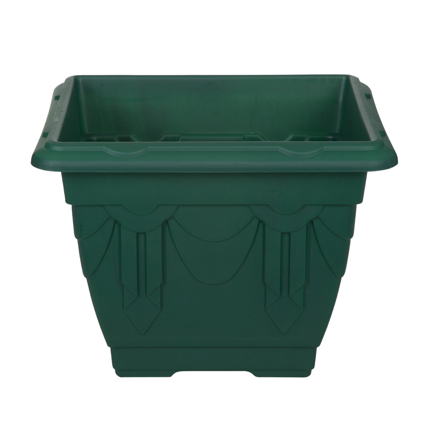 22cm Venetian Square Planter Forest Green