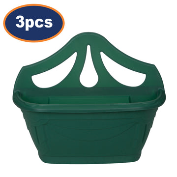 3Pcs 42cm Green Wall Hanging Plastic Planter