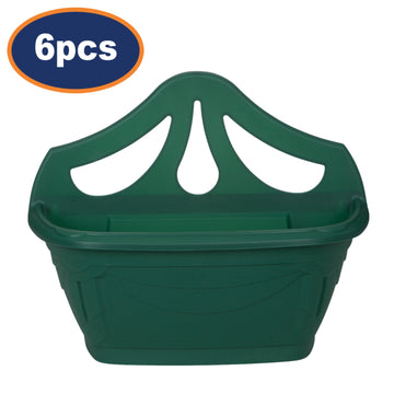 6Pcs 42cm Green Wall Hanging Plastic Planter