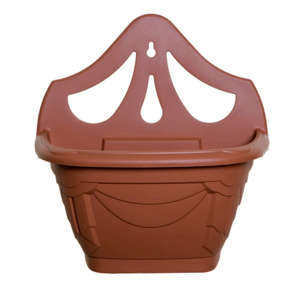 31cm Wall Hanging Planter Plastic Brown Garden Basket