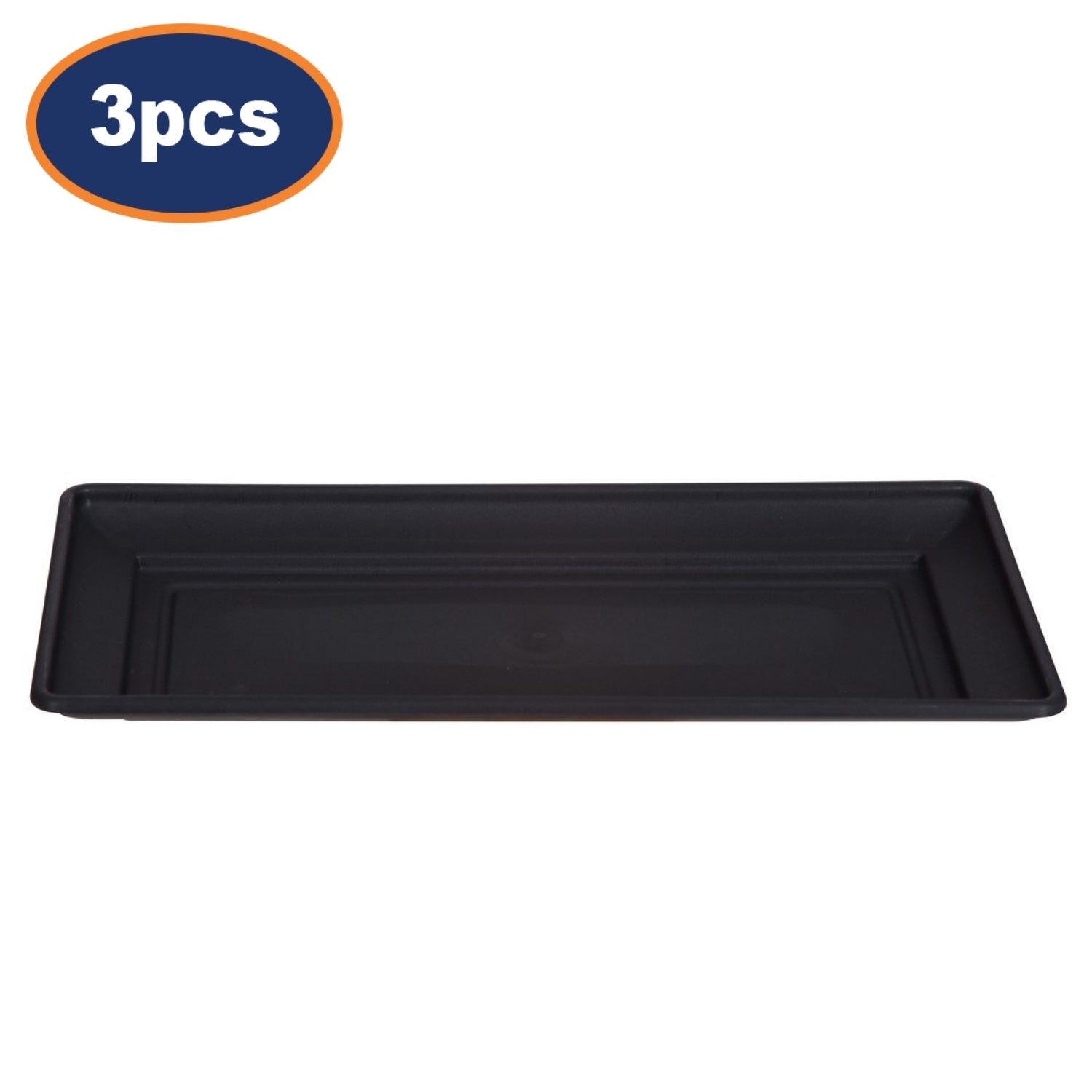 3pcs 37cm Planter Saucer Black Tray