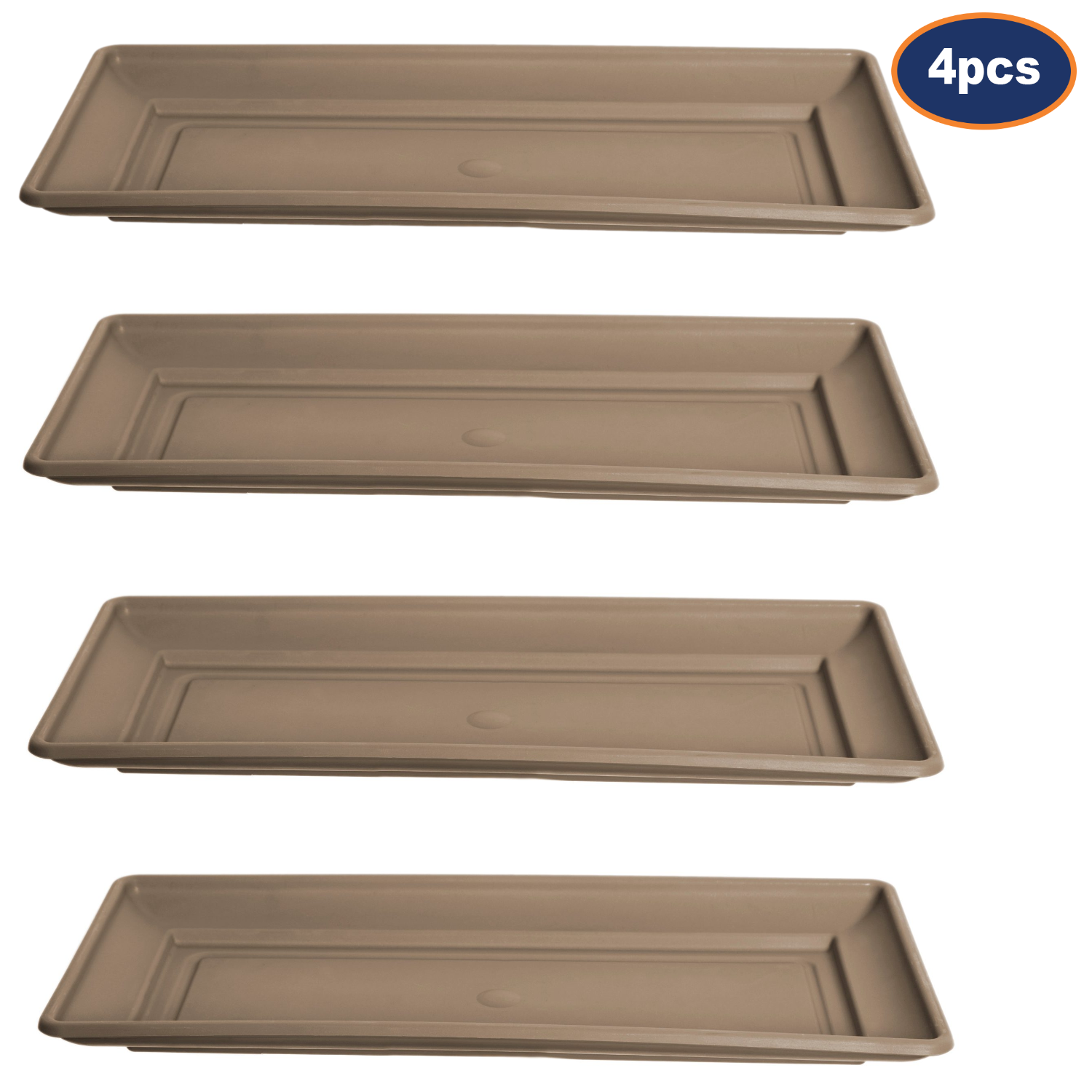 4pcs 37cm Taupe Venetian Planter Saucer Drip Tray