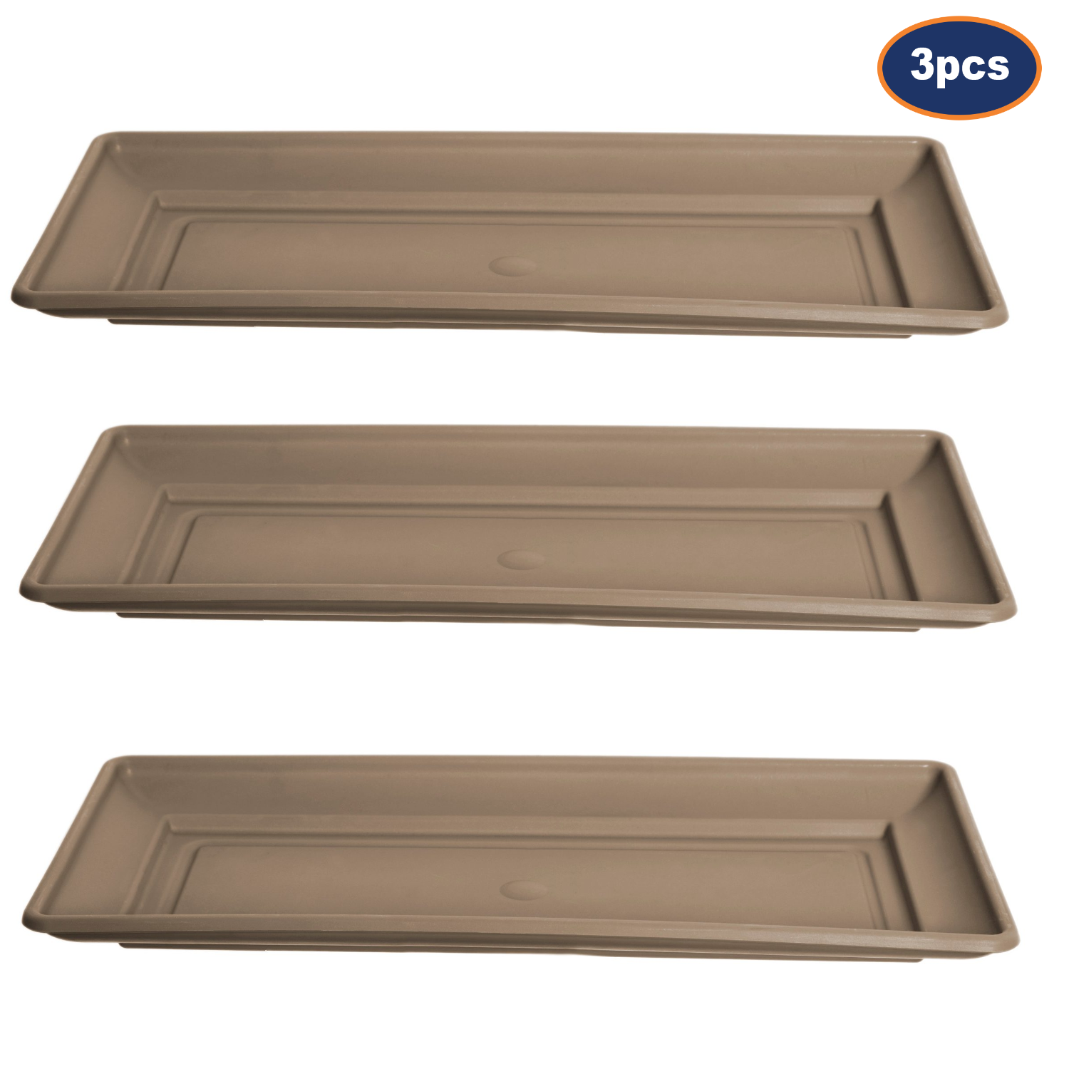 3pcs 37cm Taupe Venetian Planter Saucer Drip Tray