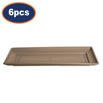 6pcs 37cm Taupe Venetian Planter Saucer Drip Tray