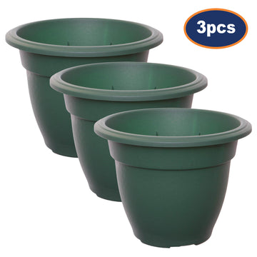 3Pcs 20cm Plastic Green Bell Planter Round Flower Plant Pot
