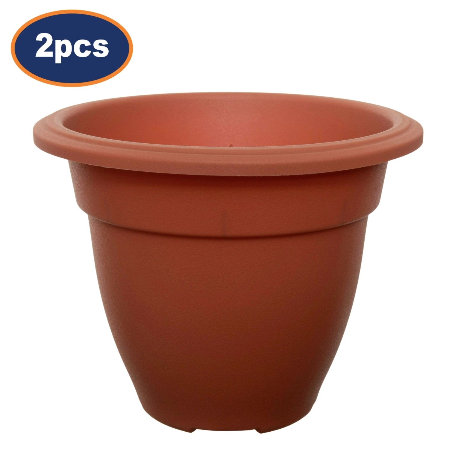 2Pcs 20cm Plastic Brown Bell Planter Round Flower Plant Pot