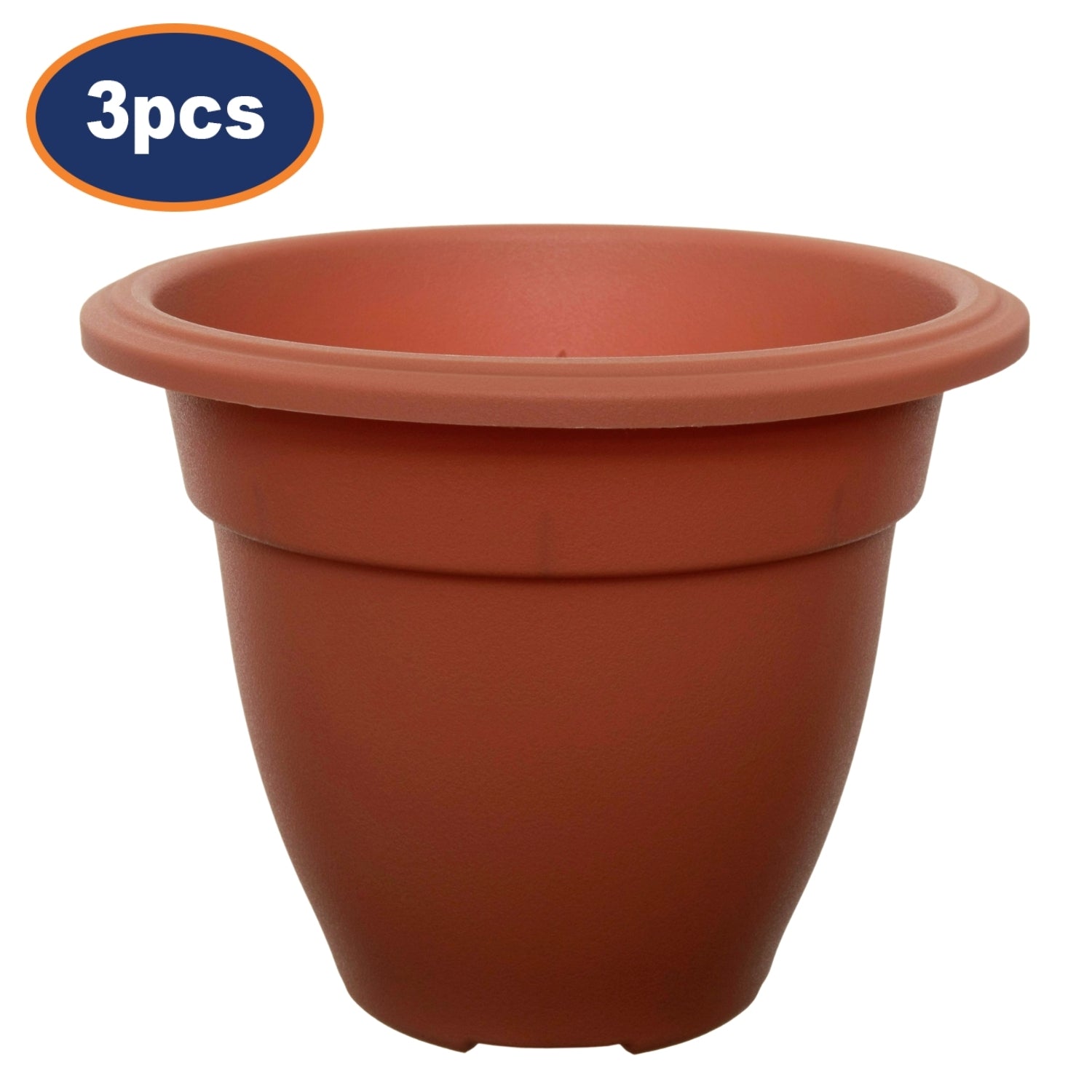 3Pcs 20cm Plastic Brown Bell Planter Round Flower Plant Pot