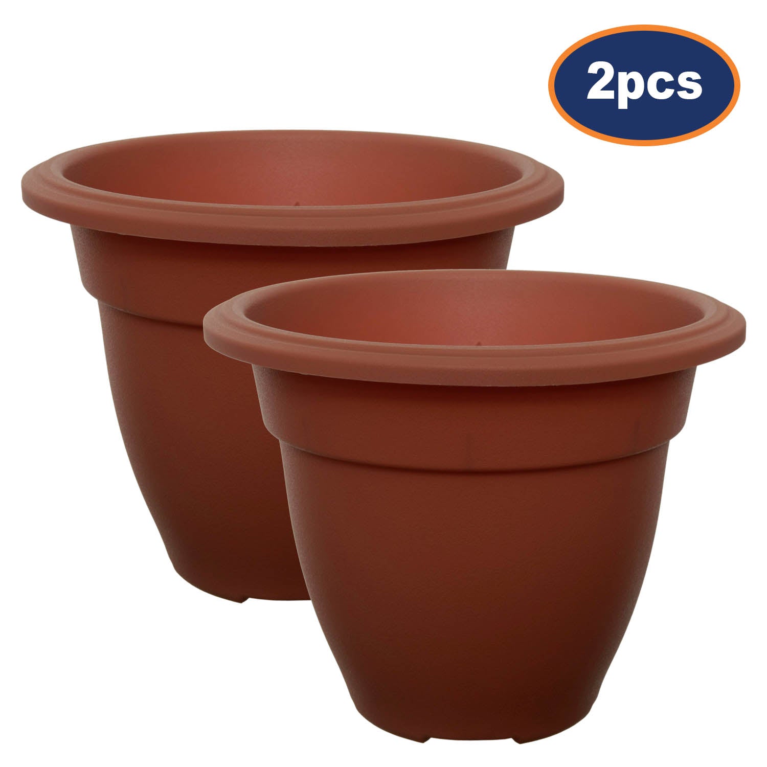 2Pcs 30cm Plastic Brown Bell Planter Round Flower Plant Pot