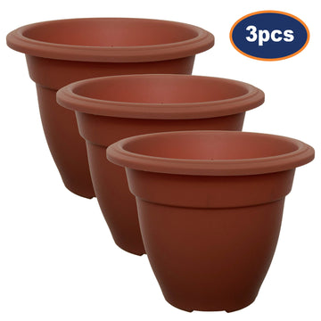 3Pcs 30cm Plastic Brown Bell Planter Round Flower Plant Pot