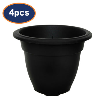 4Pcs 30cm Plastic Black Bell Planter Round Flower Plant Pot