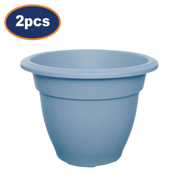 Set of 2 30cm Bell Pot Planter Round Blue