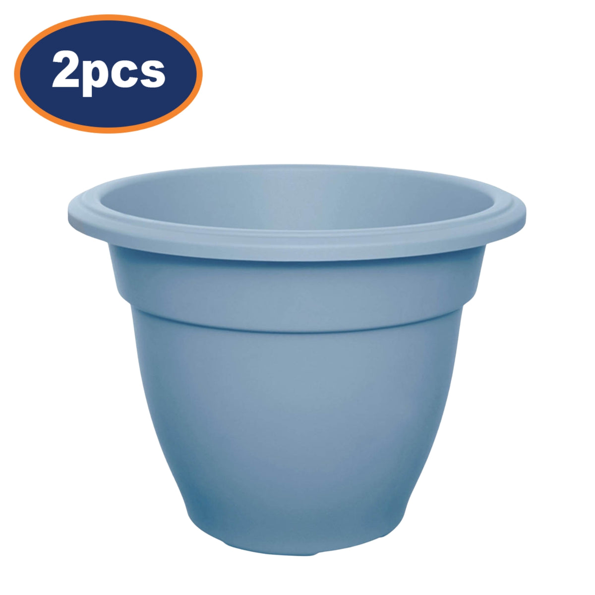Set of 2 30cm Bell Pot Planter Round Blue