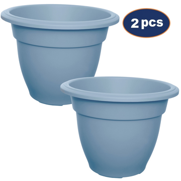Set of 2 38cm Bell Pot Planter Round Blue