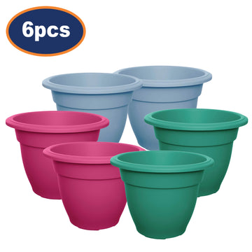 6pcs Blue Green Pink Bell Planter Garden Round
