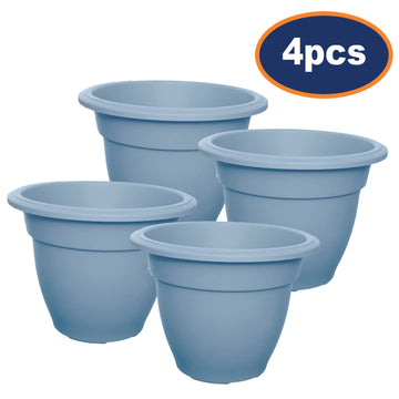 4pcs Blue 38cm Bell Planter Garden Round