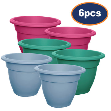 6pcs Blue Green Pink Bell Planter Garden Round