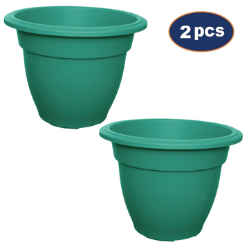 Set of 2 38cm Bell Pot Planter Round Green