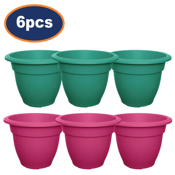 6pcs Green Pink 30cm Bell Planter Garden Round