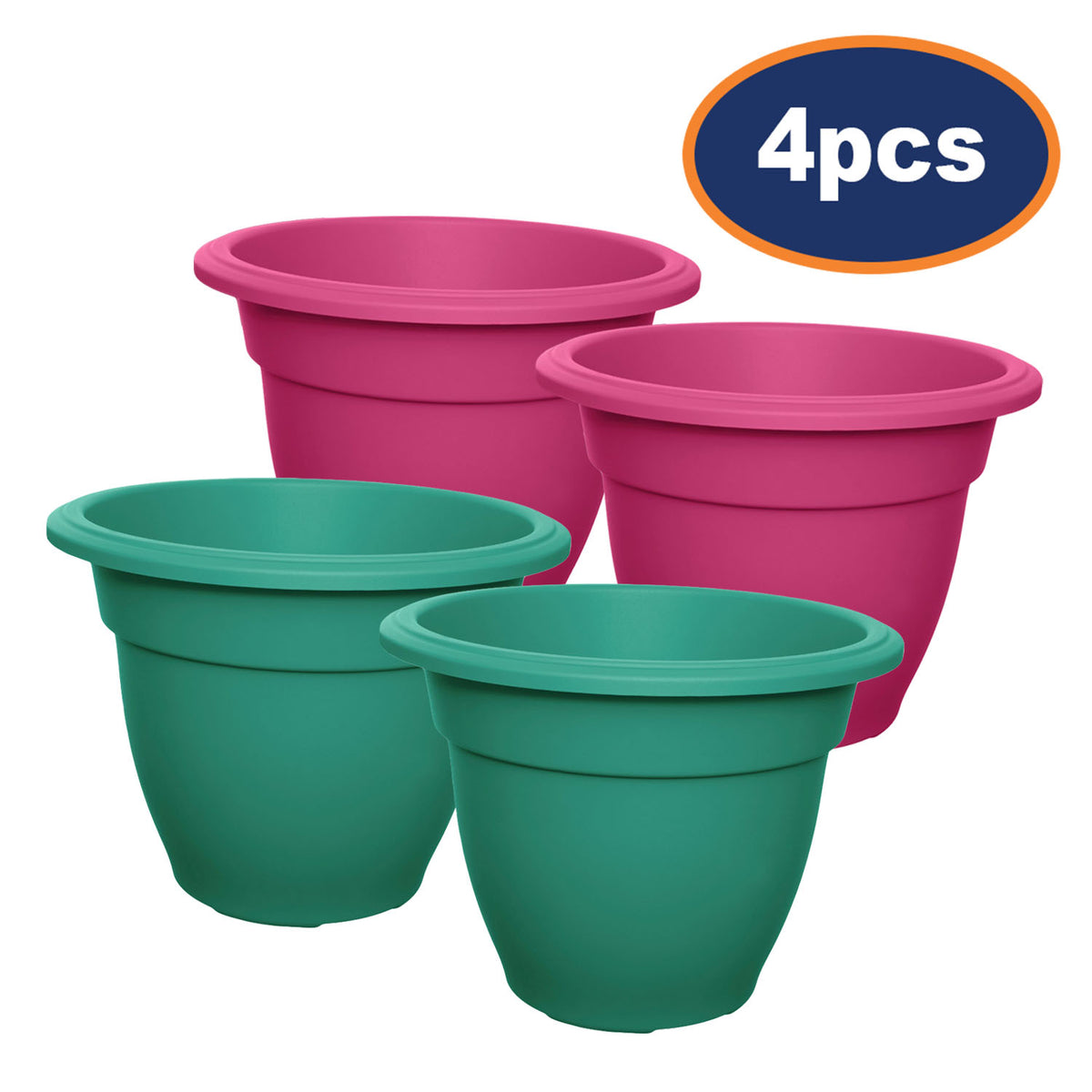 4pcs Green Pink 38cm Bell Planter Garden Round