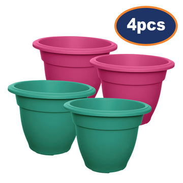 4pcs Green Pink 38cm Bell Planter Garden Round