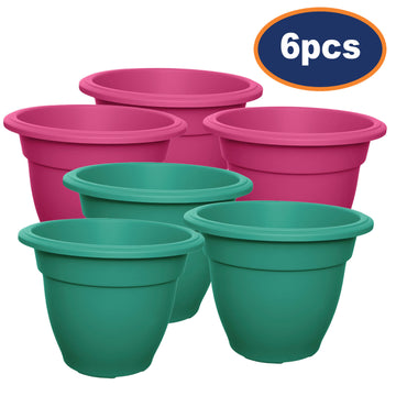 6pcs Green Pink 38cm Bell Planter Garden Round
