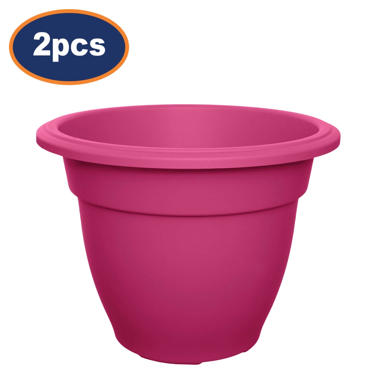 Set of 2 30cm Bell Pot Planter Round Pink Garden