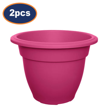 Set of 2 30cm Bell Pot Planter Round Pink Garden