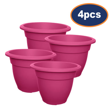 4pcs Pink 38cm Bell Planter Garden Round