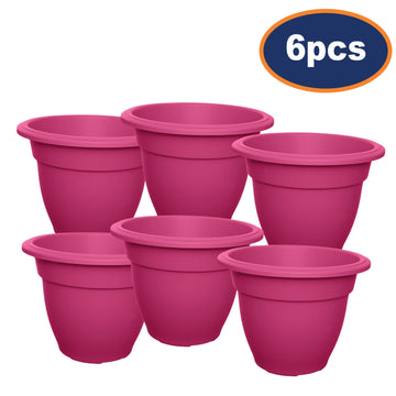 6pcs Pink 38cm Bell Planter Garden Round