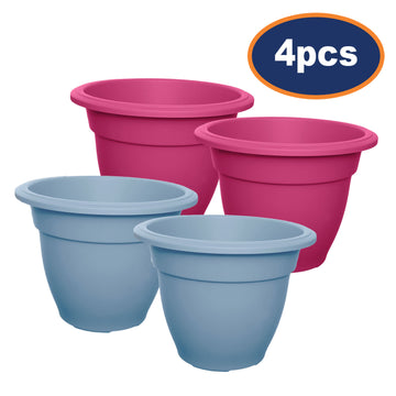 4pcs Blue Pink 38cm Bell Planter Garden Round