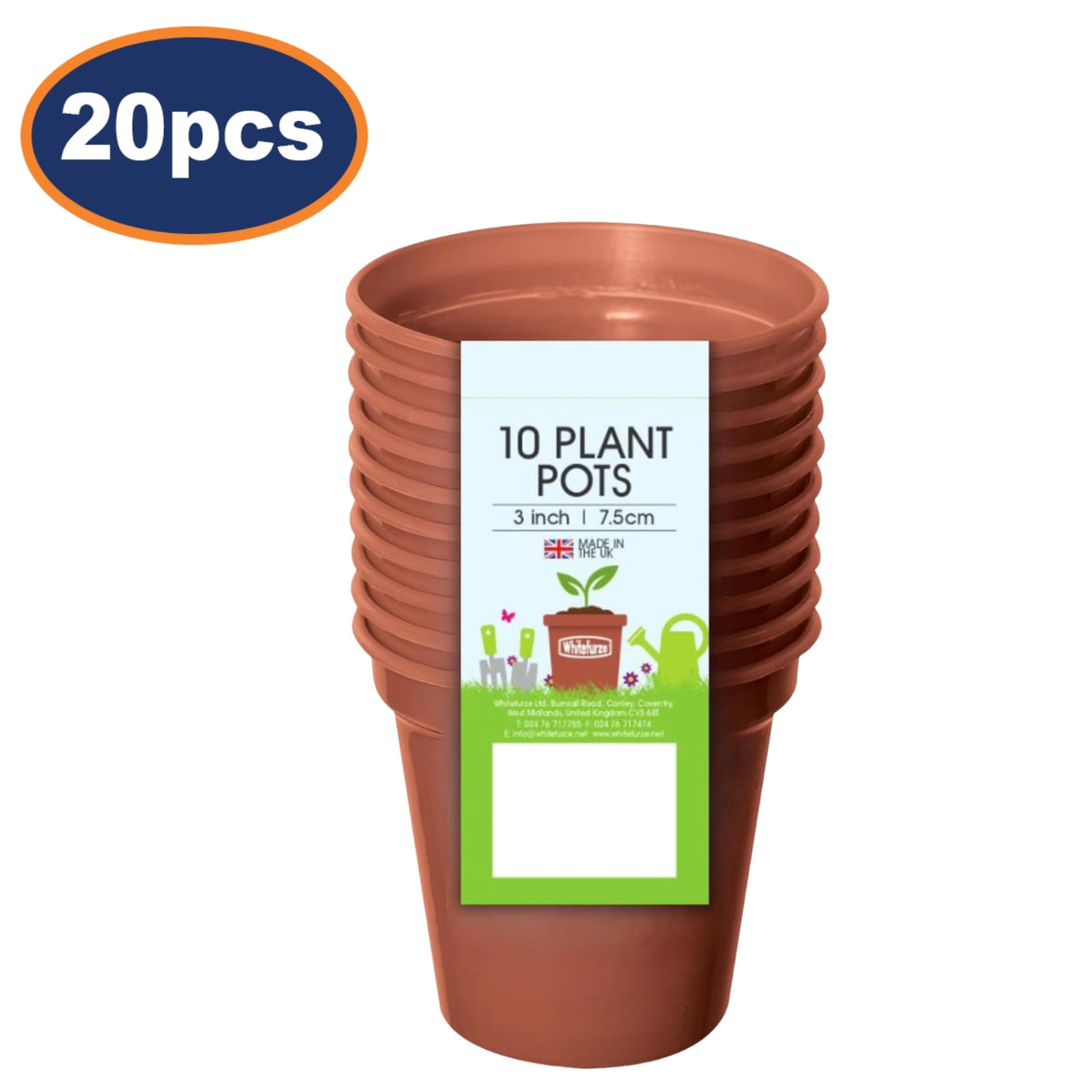 2 Pcs 7.5cm Garden Pots Set of 10 Growing Flower Pot Planter