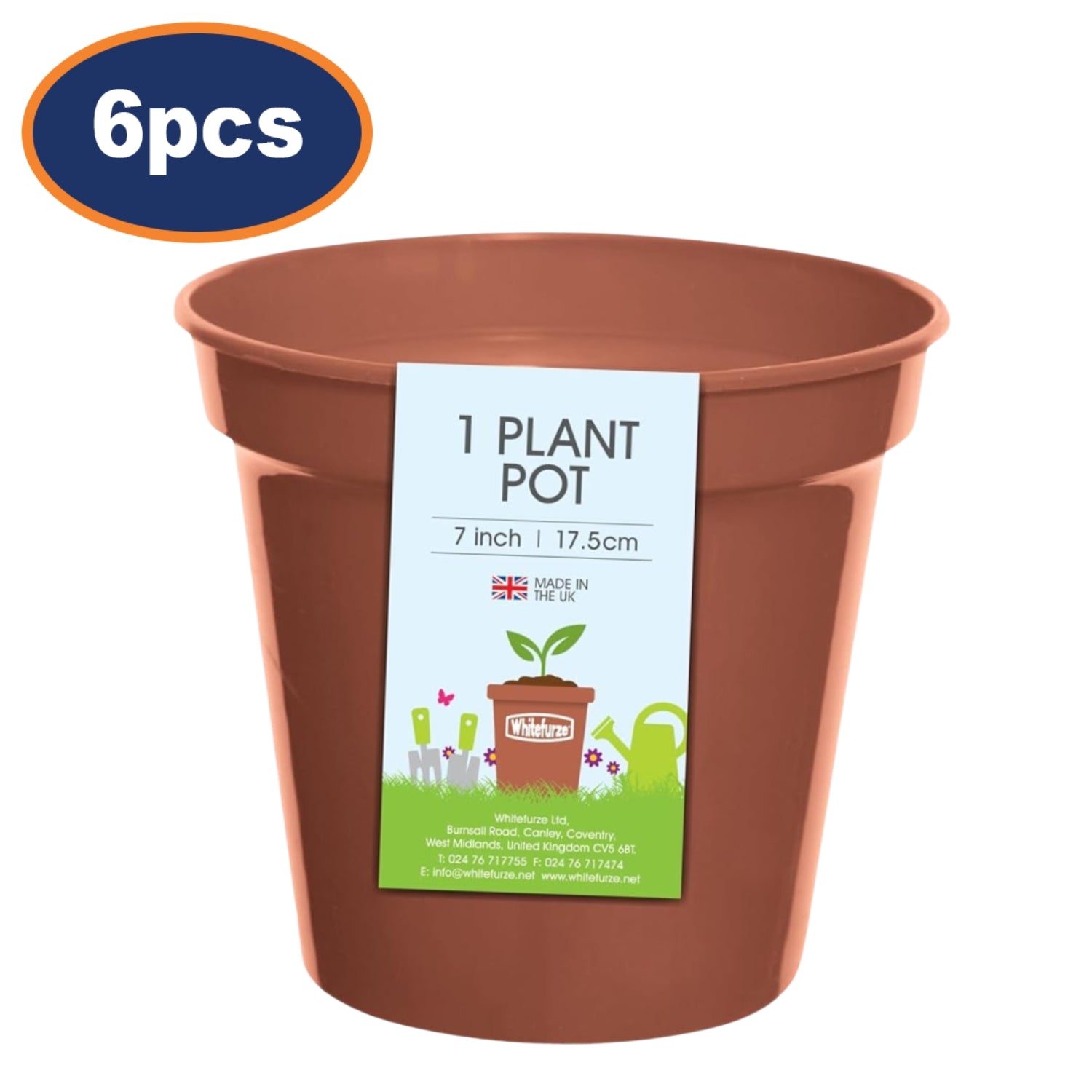 6-pc 17cm Garden Terracotta Round Planter