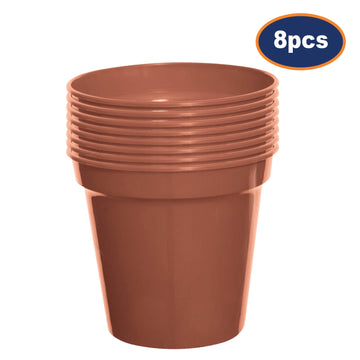8-Pc 17cm Garden Terracotta Round Planter