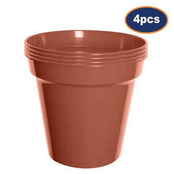 4-Pc 20cm Round Terracotta Garden Planter