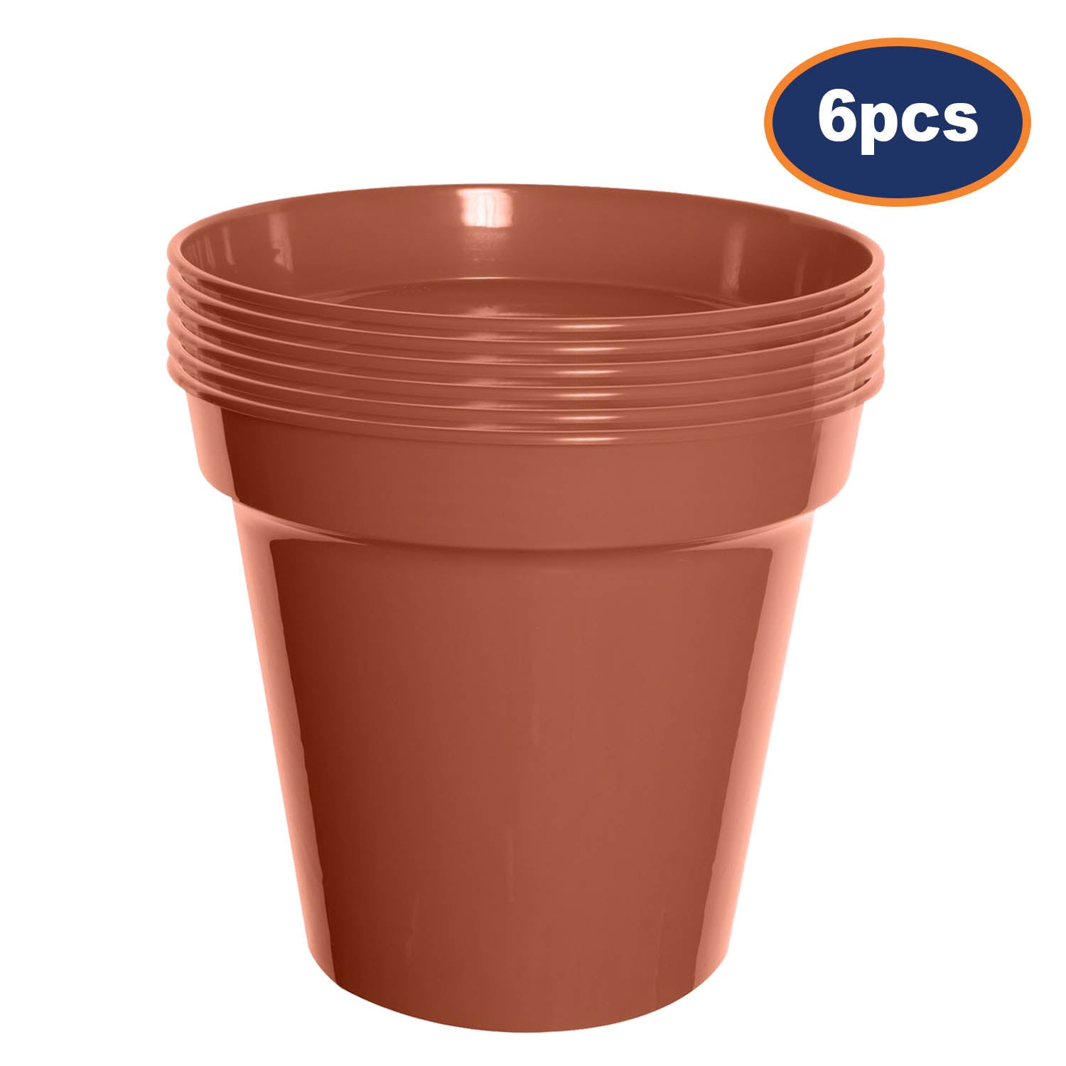 6-Pc 20cm Round Terracotta Garden Planter