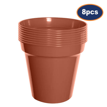 8-Pc 20cm Round Terracotta Garden Planter