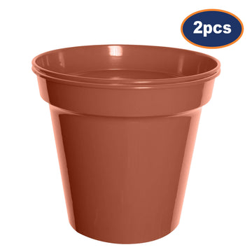 2-Pc 25cm Terracotta Garden Round Planter
