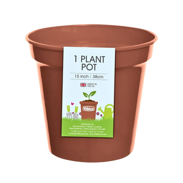 38cm Whitefurze Terracotta Plastic Round Garden Pot