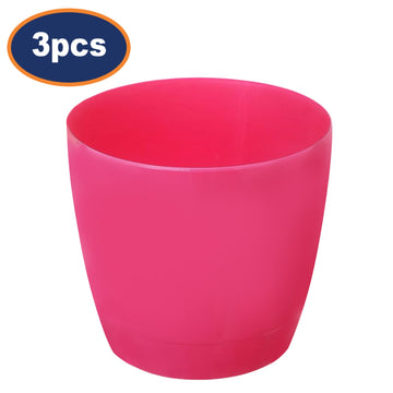 3Pcs Pink 18cm Round Planter