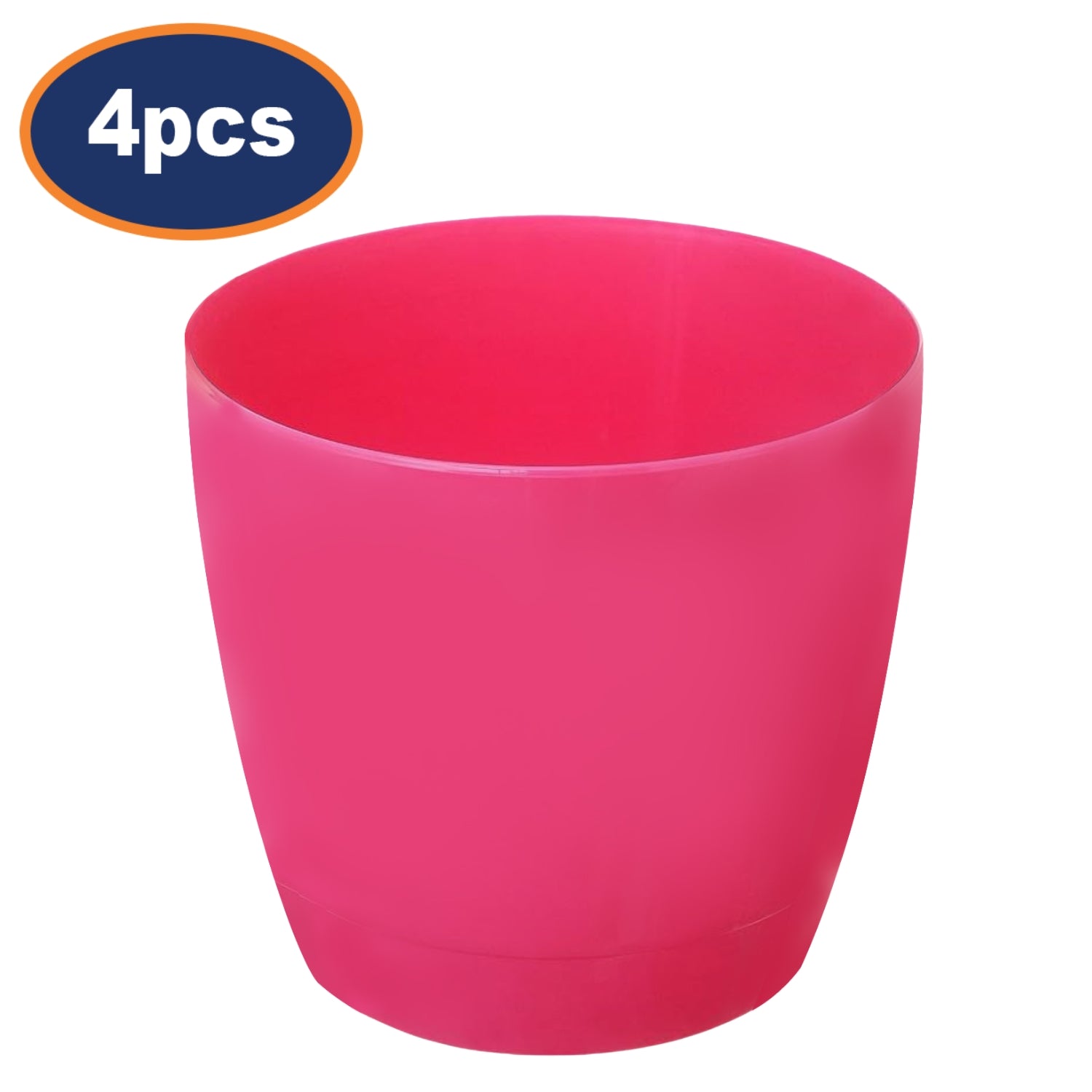 4Pcs Pink 18cm Round Planter
