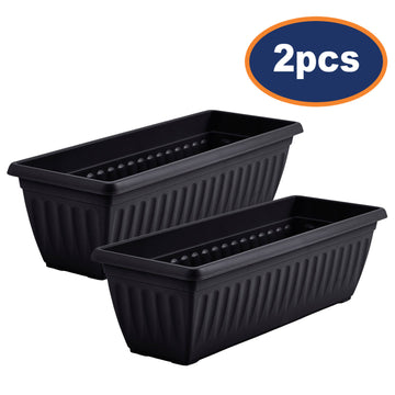 2pcs 60cm Black Window Box Plastic Planter