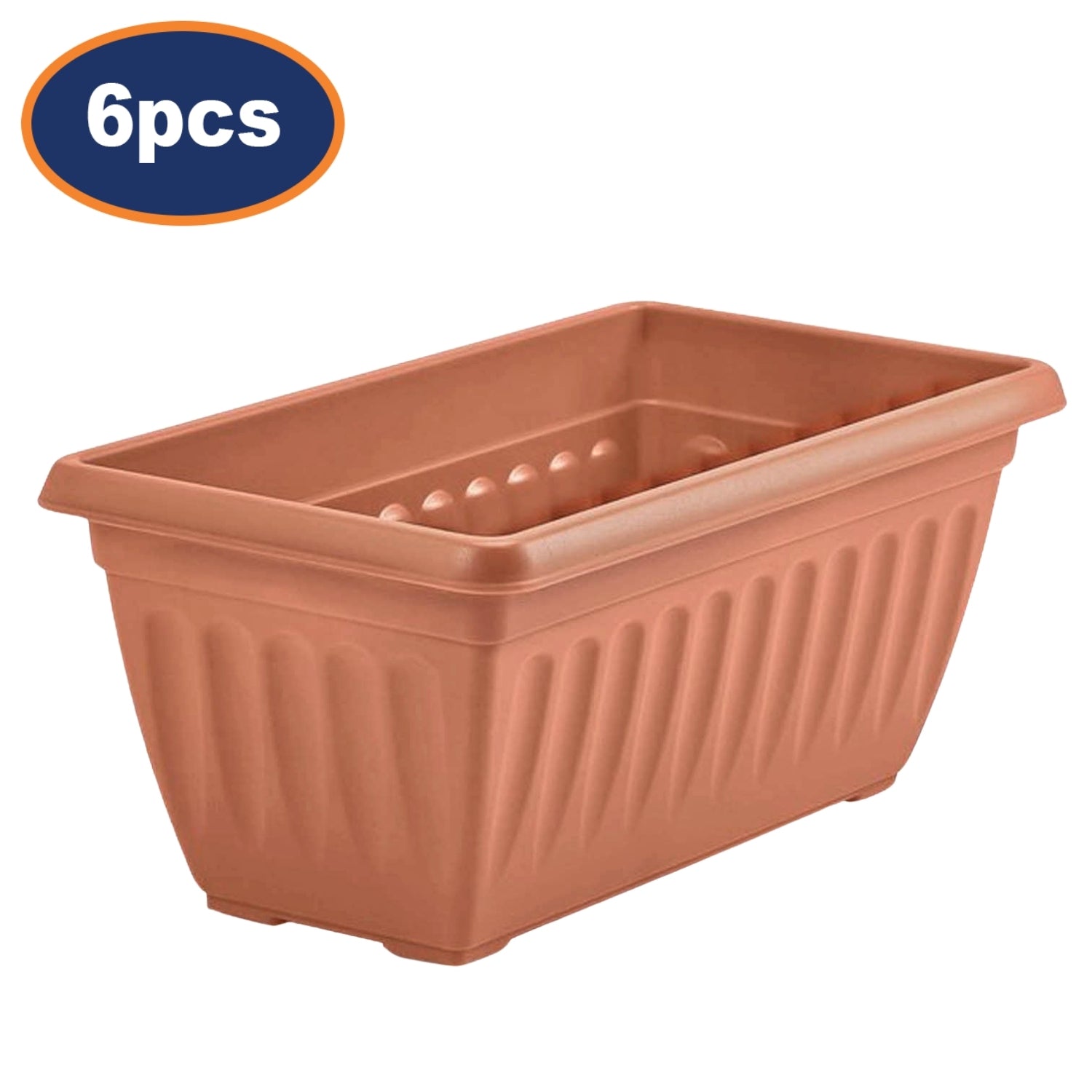 6Pcs 40cm Terracotta Window Box Planter