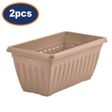 2Pcs 40cm Light Grey  Window Box Plastic Planter