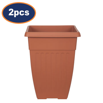 2pcs 42cm Tall Brown Basic Planter Terracotta