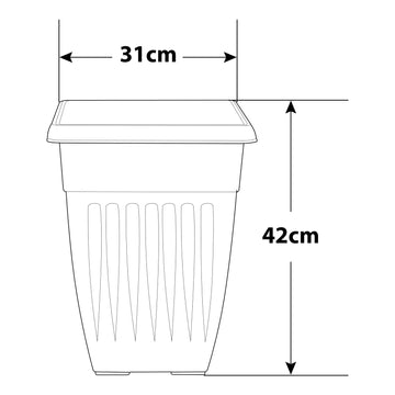 42cm Tall Taupe Basic Planter